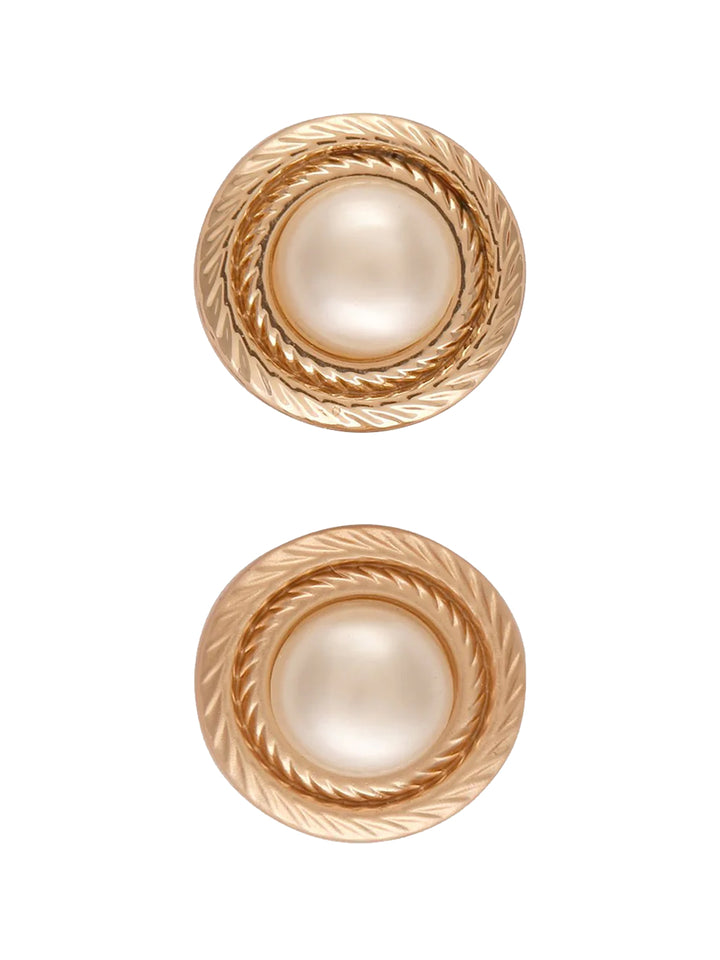 Round Shape Pearl Metal Button with Downhole Loop