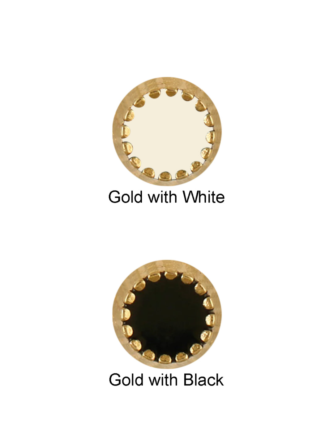 Accented Edges Gold with Black/White 8mm Shirt Button
