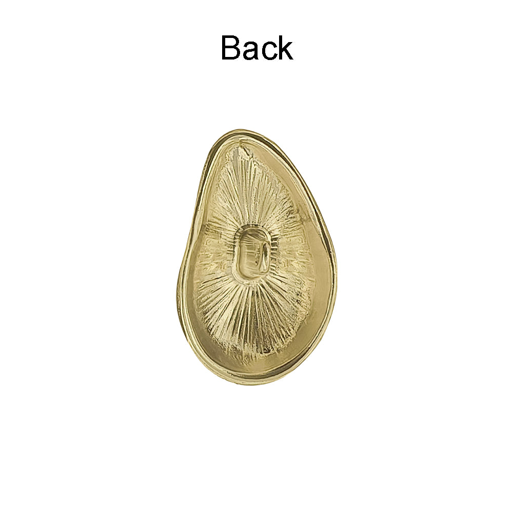 Elegant Smooth Bean-Shaped Shiny Metal Loop Buttons