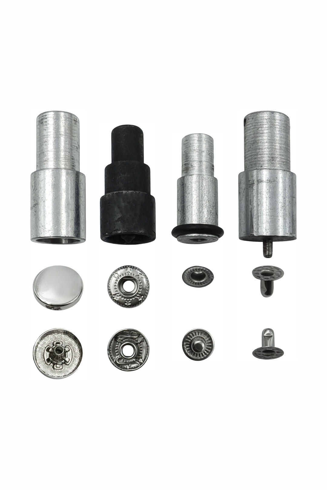 4-Part Snap Button Die Mold Set Easy Tool for Flat Surface Snap Button