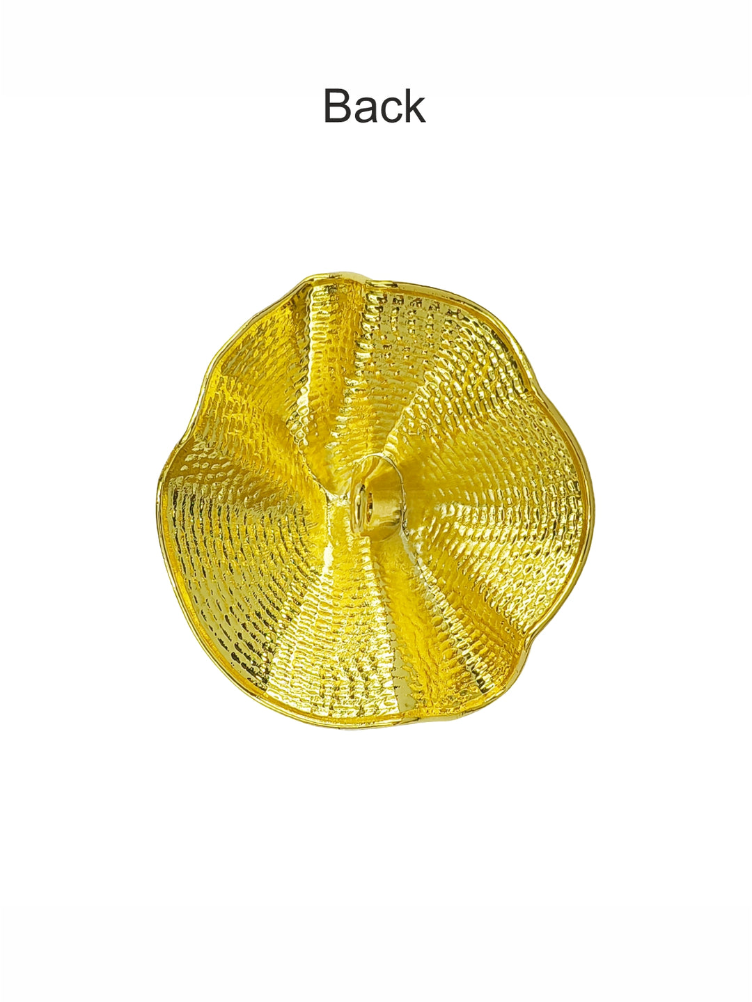 Floral-Inspired Shiny Finish Metal Buttons with Downhole Loop