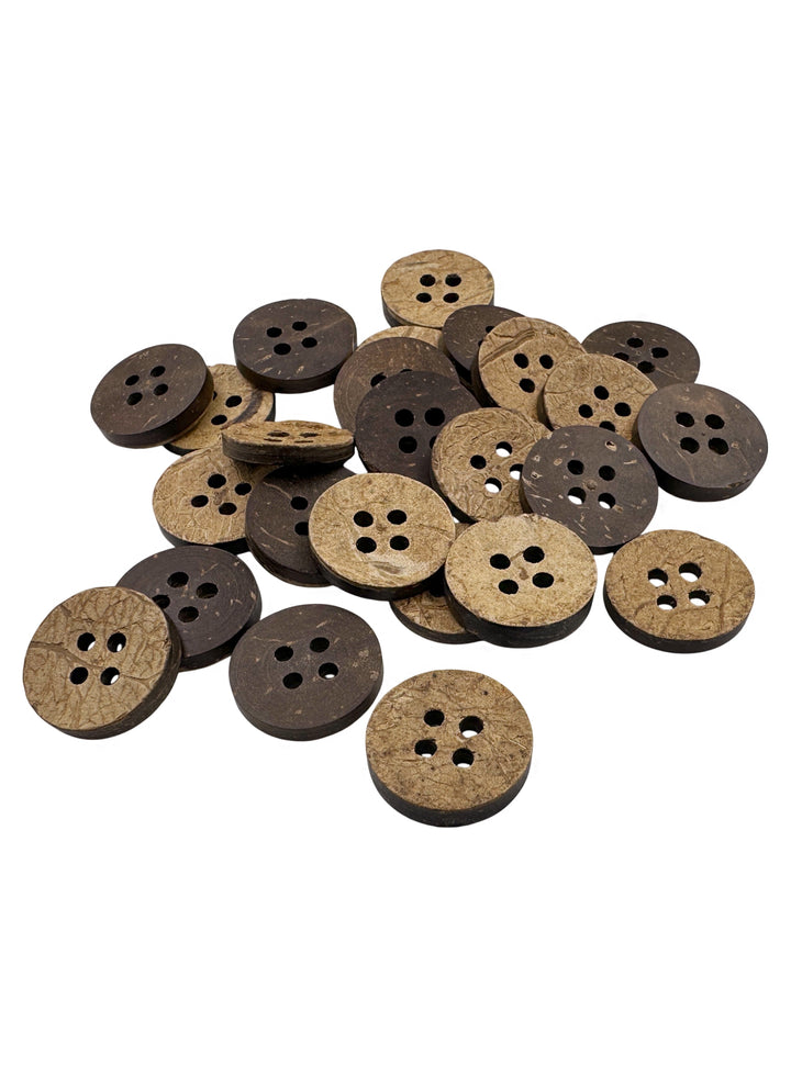 Rough Finish Natural Coco Shell 4 Hole Buttons