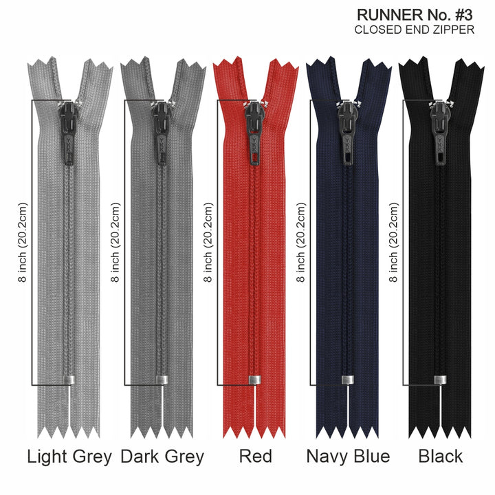 YKK- #3 Nylon Coil Pant Trousers Closed-End YKK Zipper