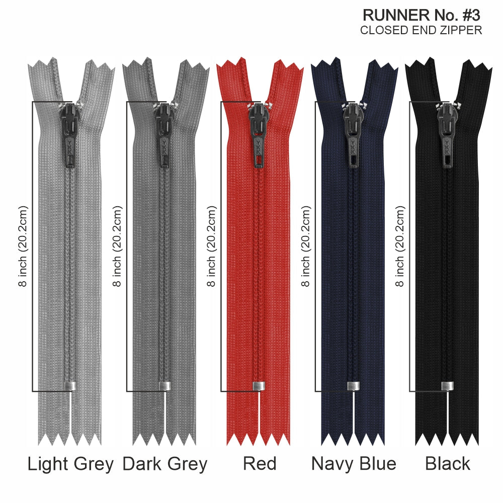 YKK- #3 Nylon Coil Pant Trousers Closed-End YKK Zipper