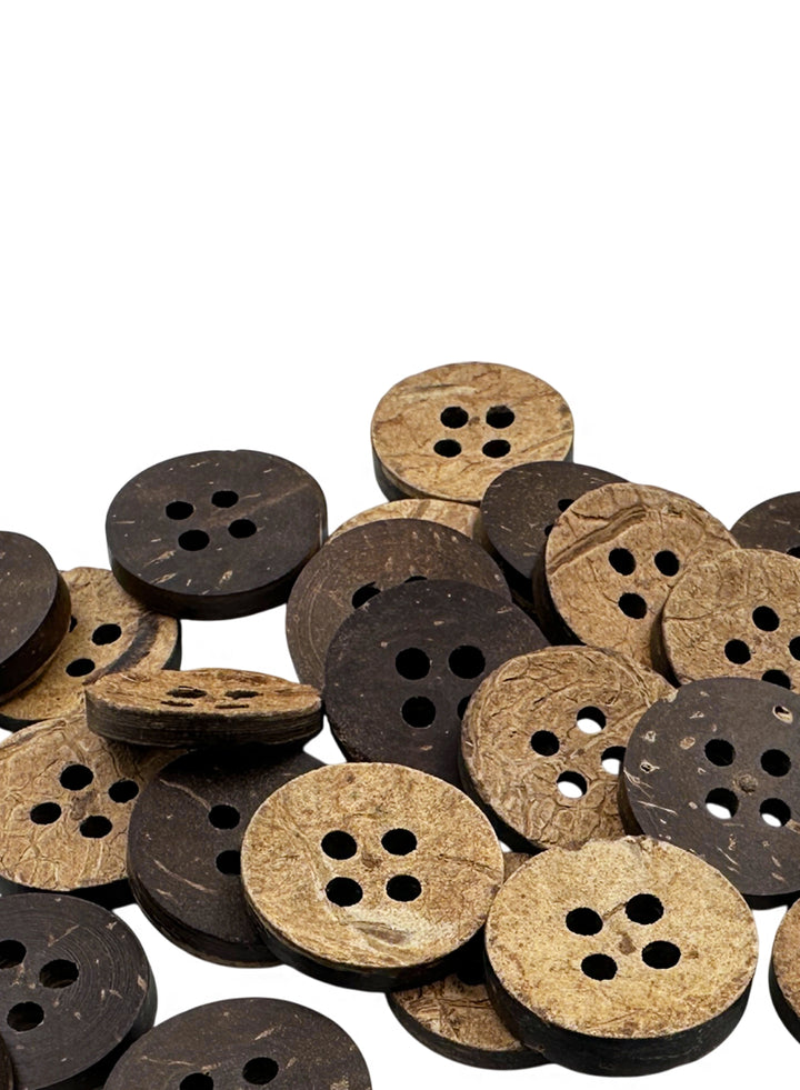 Rough Finish Natural Coco Shell 4 Hole Buttons