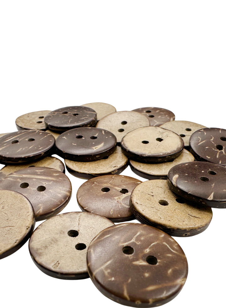 Smooth Finish Natural Coco Shell 2-Hole Buttons