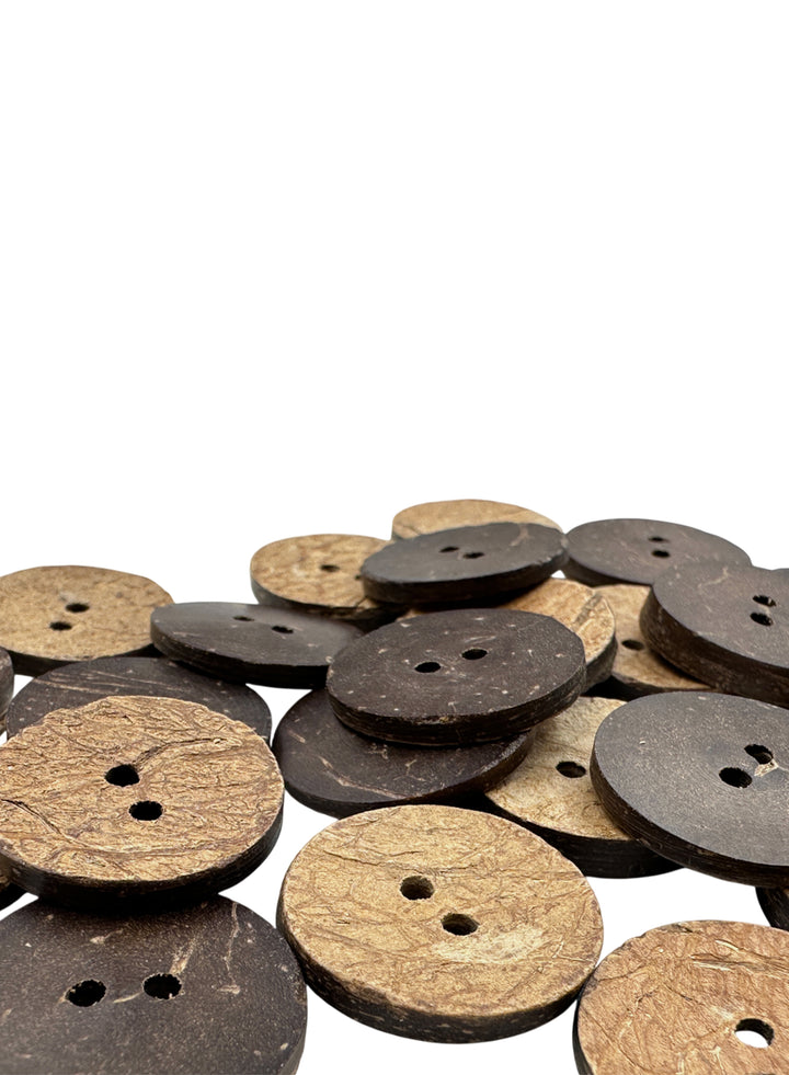 Rough Finish Natural Coco Shell 2 Hole Buttons