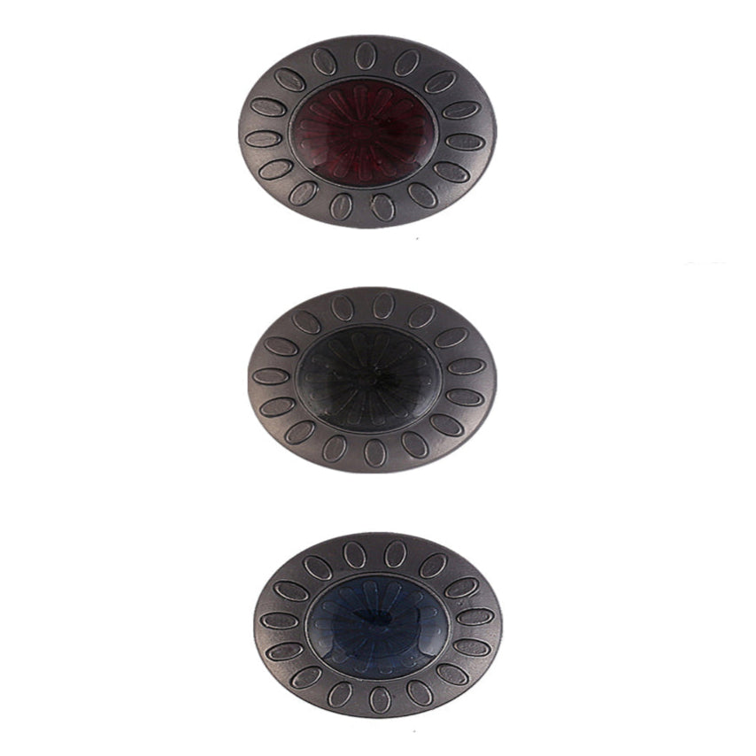 Classic Style Round Shape Gunmetal Tone Metal Button For Clothing
