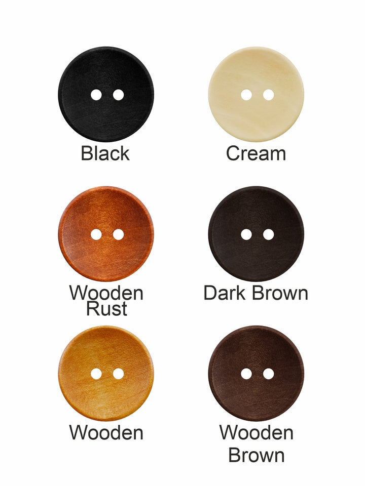 Dark Brown Round Shape 2-Hole Hollow Wooden Buttons