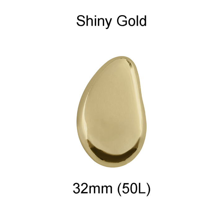Elegant Smooth Bean-Shaped Shiny Finish Metal Loop Buttons