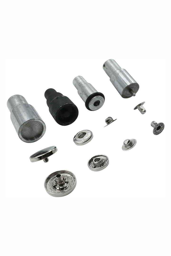 4-Part Snap Button Die Mold Set Easy Tool for Flat Surface Snap Button