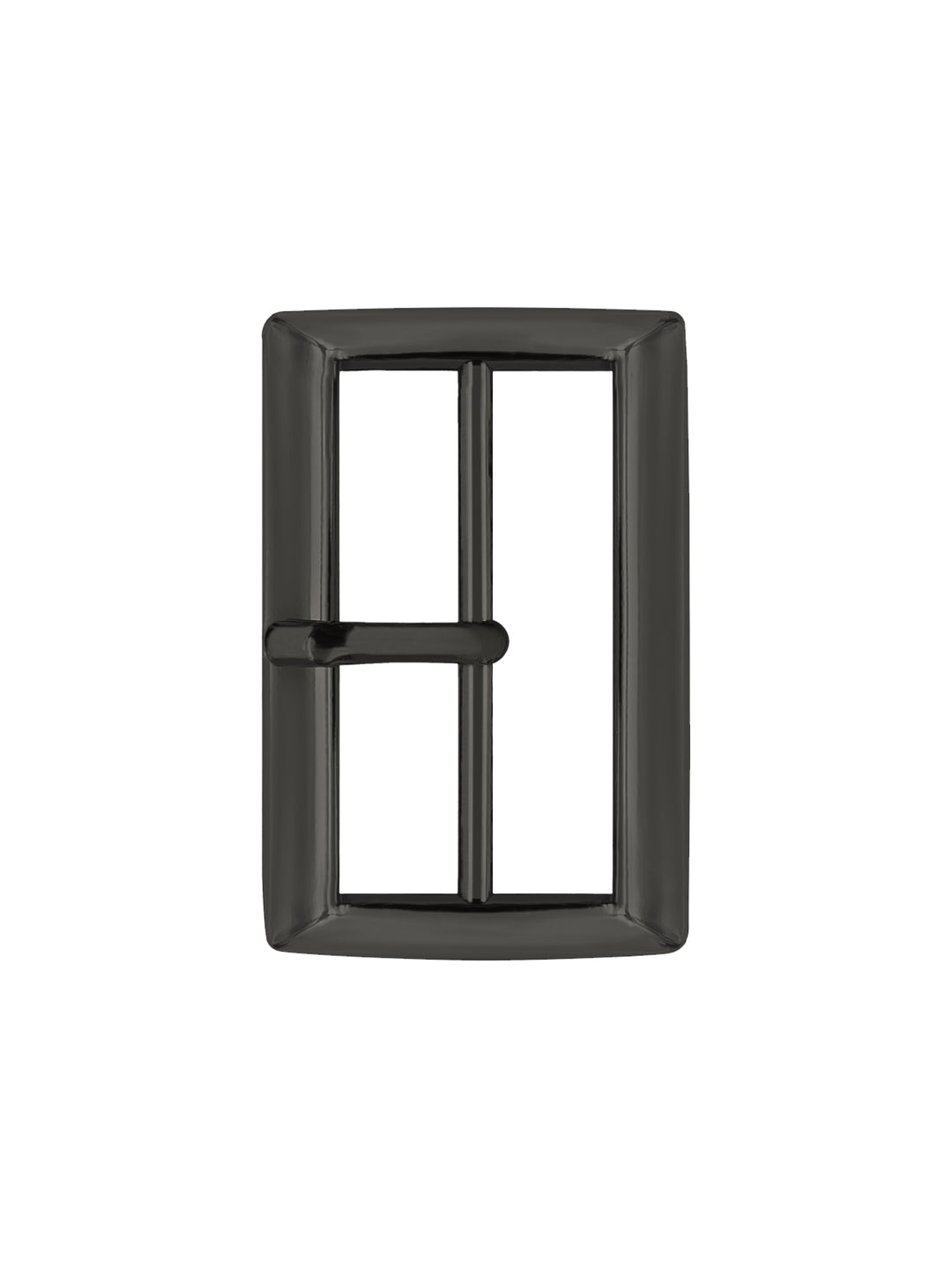 Classic and Sleek Rectangular Shiny Black Nickel (Gunmetal) Frame Tongue/Prong Belt Buckle