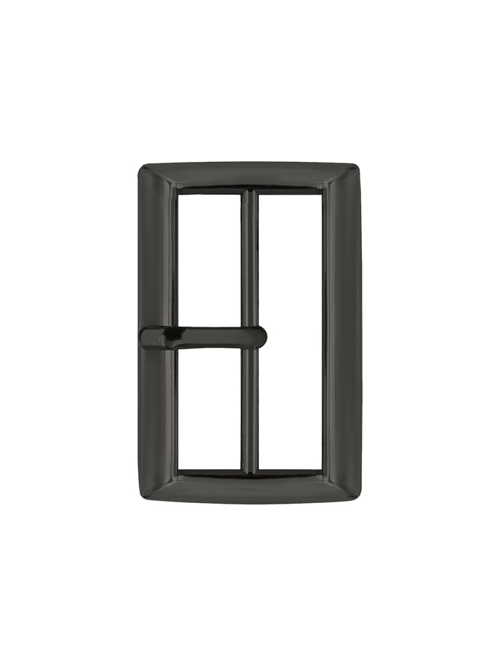 Classic and Sleek Rectangular Shiny Black Nickel (Gunmetal) Frame Tongue/Prong Belt Buckle