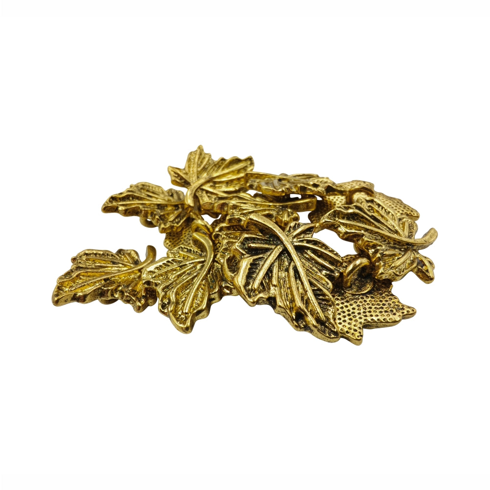 Leaf Shaped Antique Finish Decorative Downhole Metal Buttons