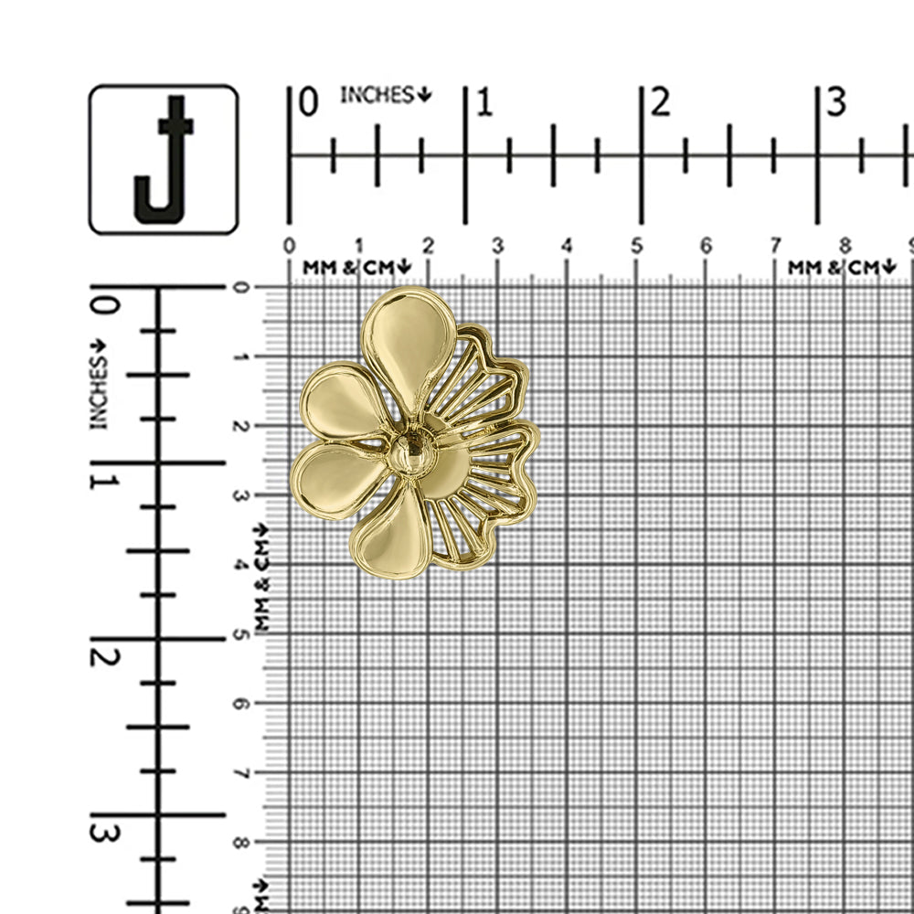 Shiny Finish Floral Cutwork Fancy Metal Loop Buttons for Clothing