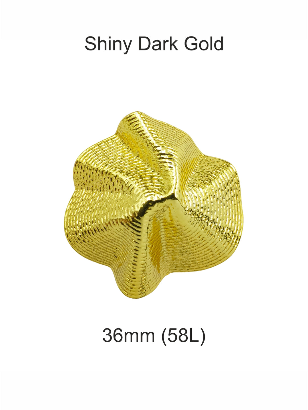 Floral-Inspired Shiny Finish Metal Buttons with Downhole Loop