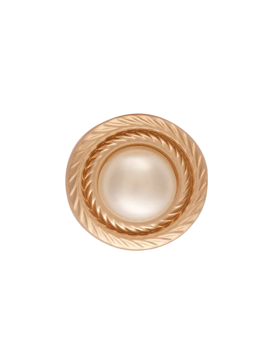 Round Shape Pearl Matte Gold Metal Button with Downhole Loop