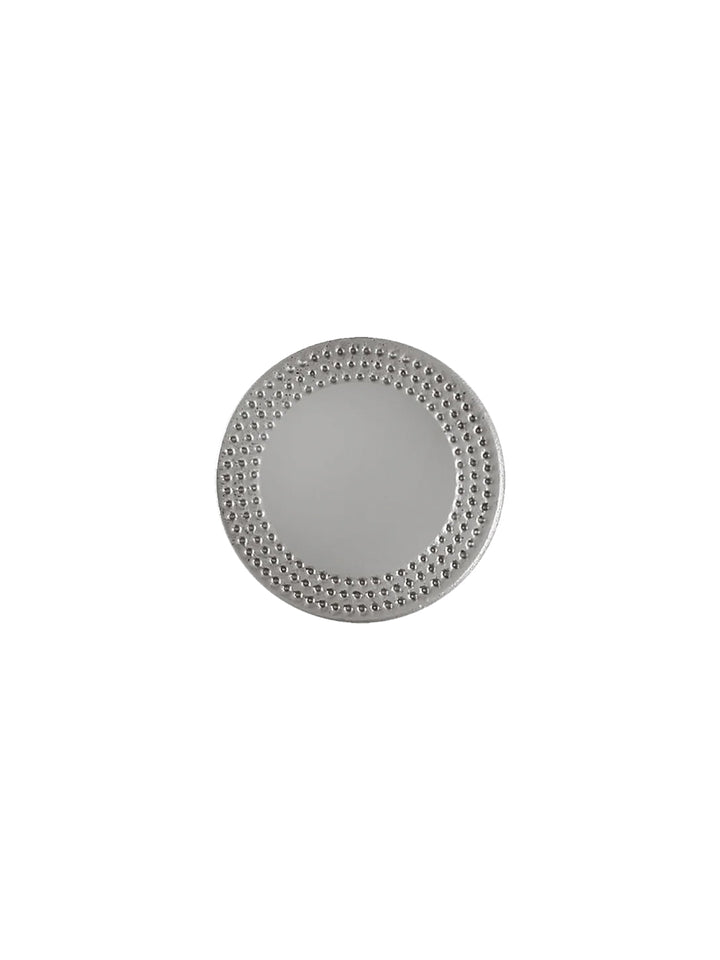 Round Shape Classic Finish Shank Matte Silver Metal Button