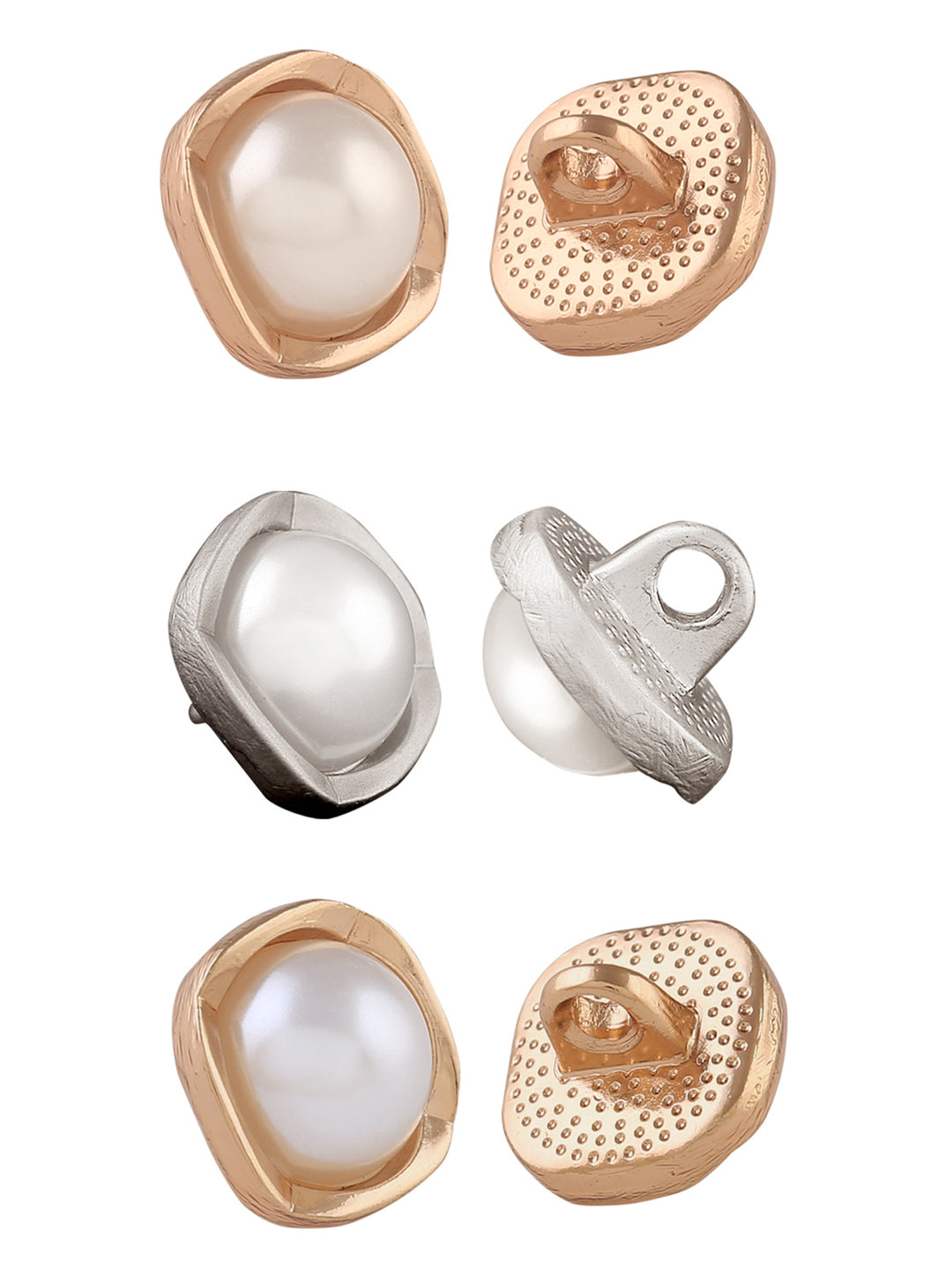 Rounded Square Shape Matte & Shiny Pearl Buttons