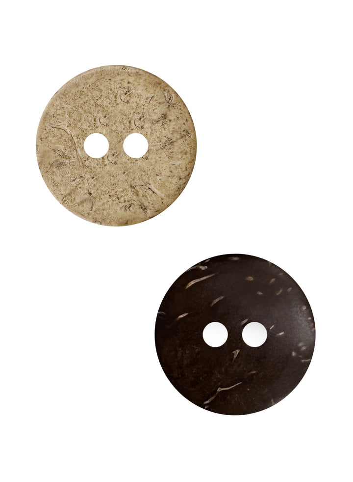 Smooth Finish Natural Coco Shell 2-Hole Buttons