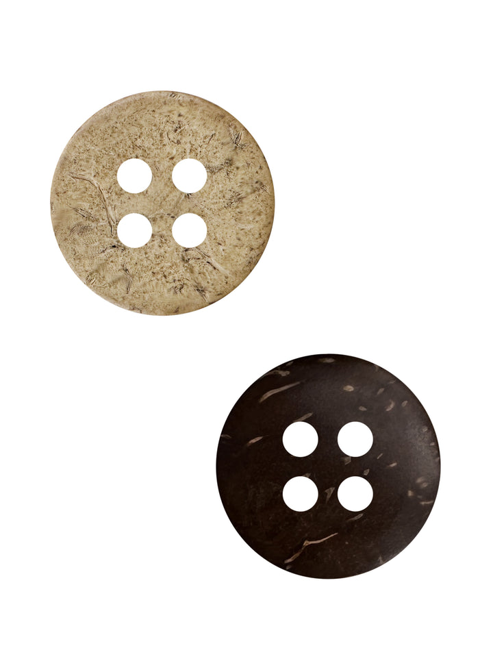 Smooth Finish Natural Coco Shell 4-Hole Buttons