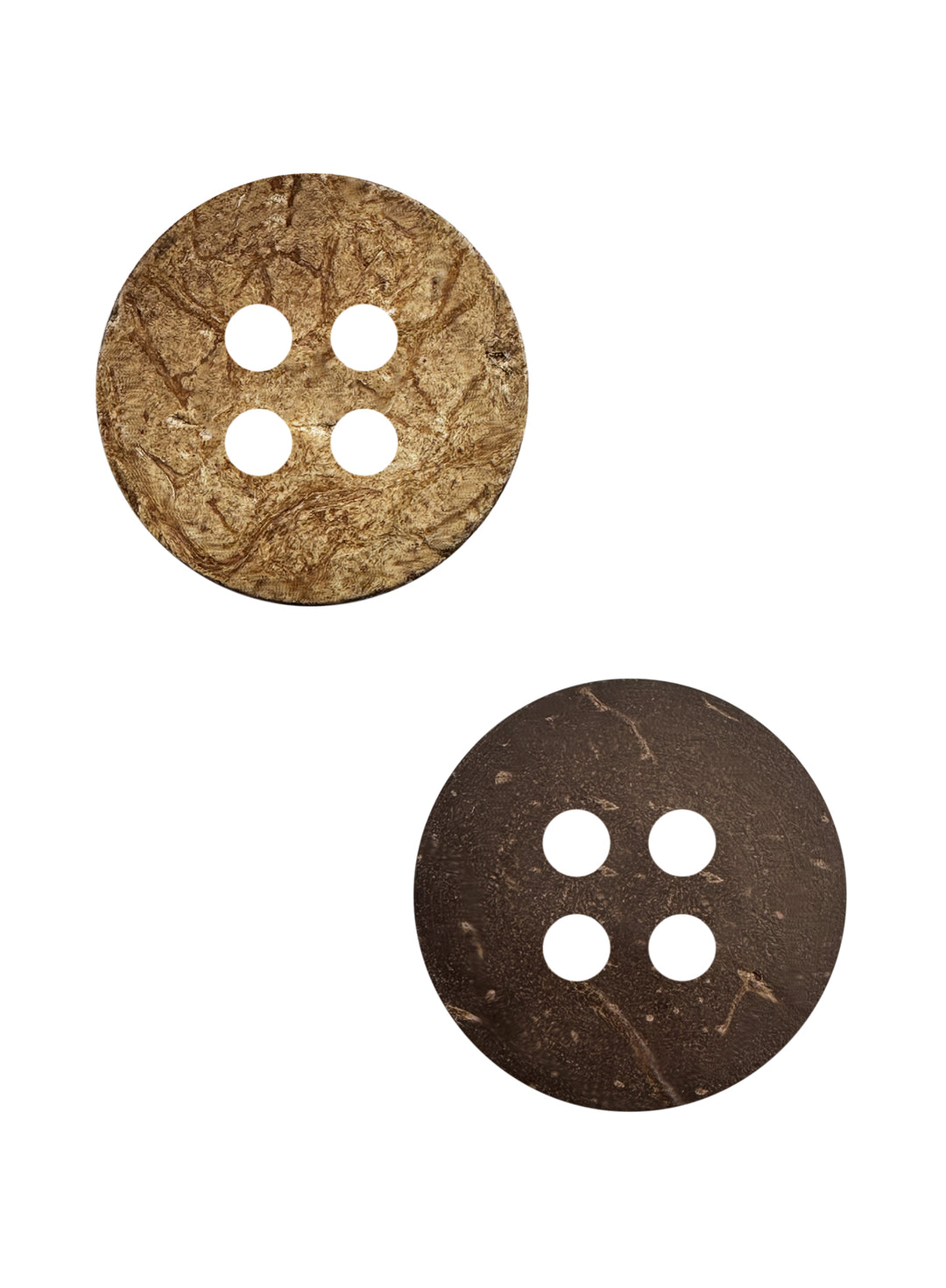 Rough Finish Natural Coco Shell 4 Hole Buttons