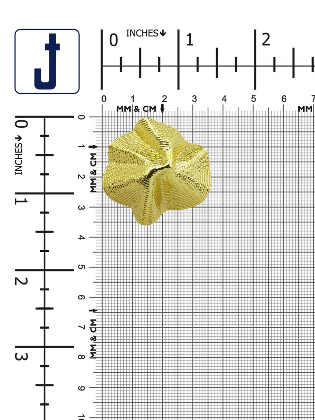 Floral-Inspired Shiny Finish Metal Buttons with Downhole Loop