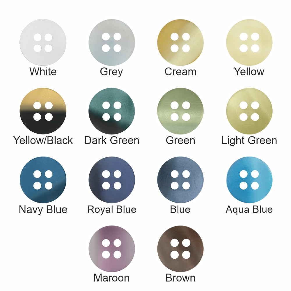 Classic Matte Finish Round Shape 4-Hole Shirt/Kurta Buttons