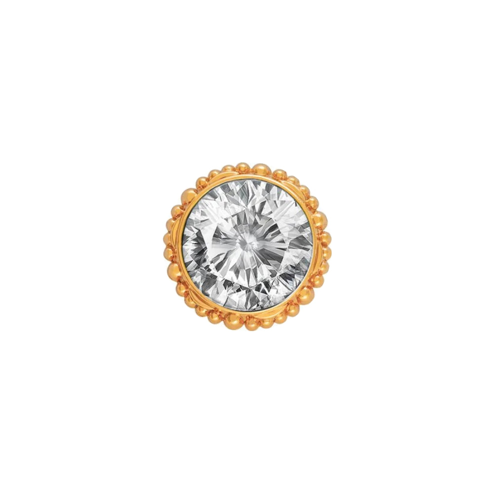Sparkling Round Shape Shiny White Diamond Metal Button