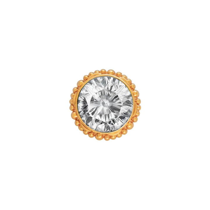 Sparkling Round Shape Shiny White Diamond Metal Button