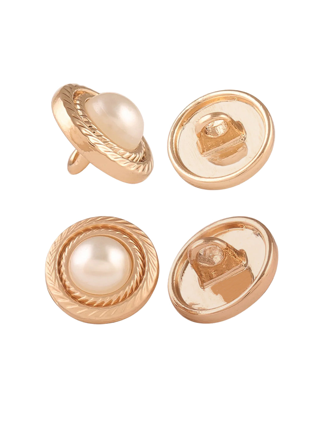 Round Shape Pearl Metal Button with Downhole Loop