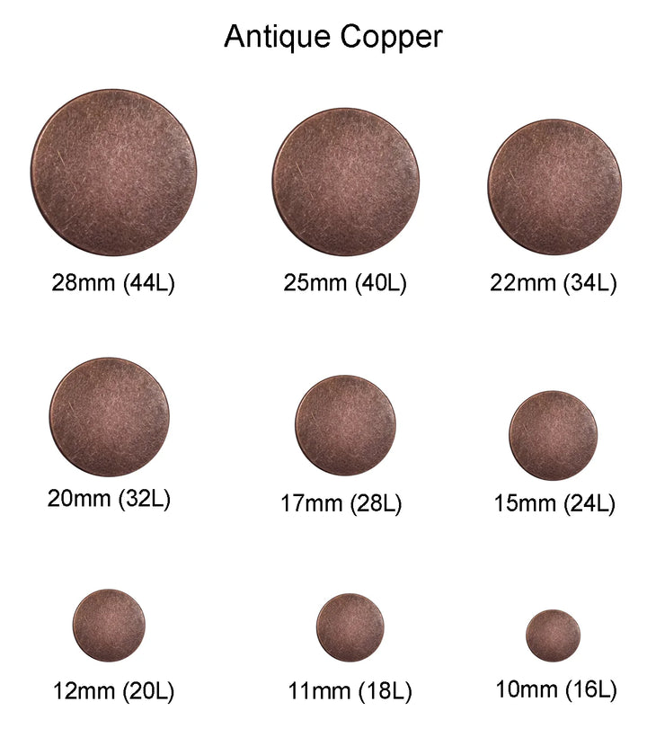 Premium Smooth Antique Surface Shirt/Coat Classic Loop Metal Buttons