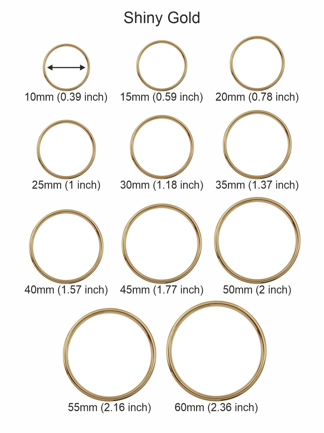 Shiny Round Shape 'O' Ring Buckle for Clothing & Belts