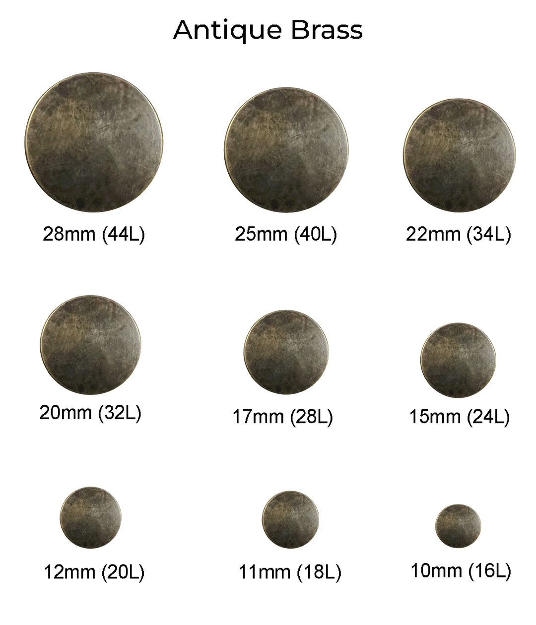 Premium Smooth Antique Surface Shirt/Coat Classic Loop Metal Buttons