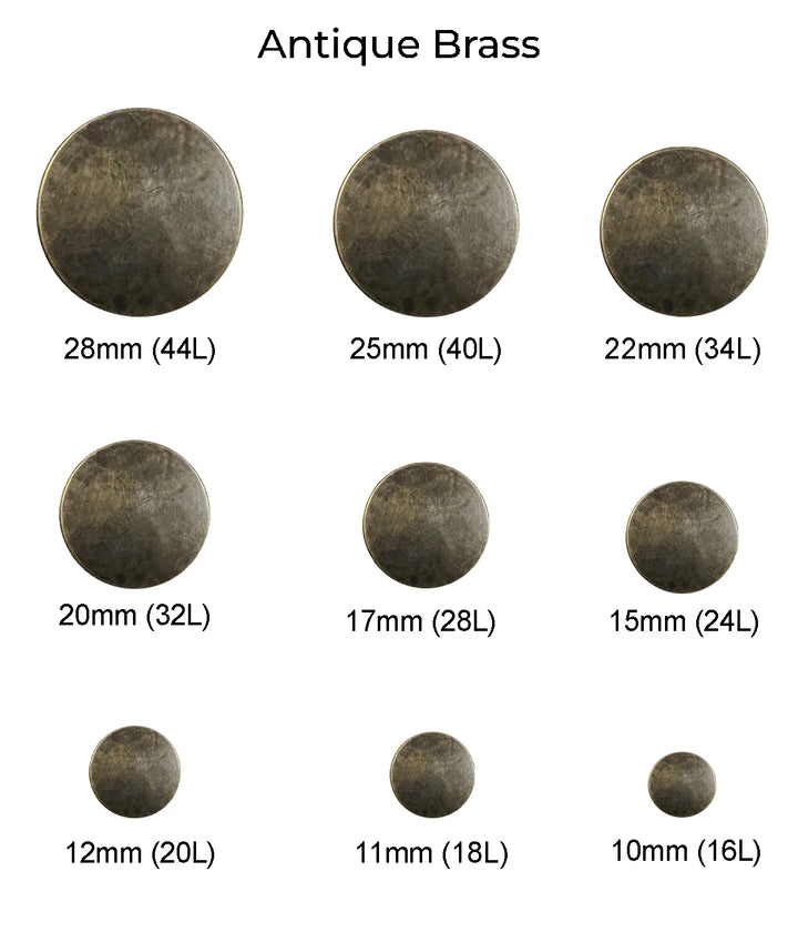 Premium Smooth Antique Surface Shirt/Coat Classic Loop Metal Buttons