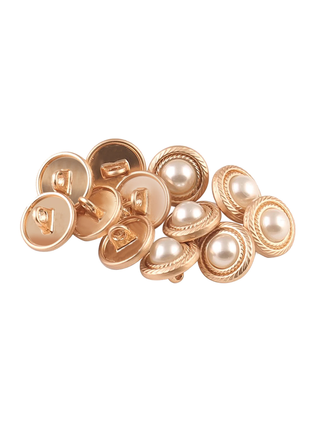 Round Shape Pearl Metal Button with Downhole Loop