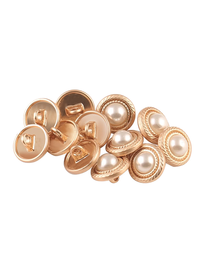 Round Shape Pearl Metal Button with Downhole Loop