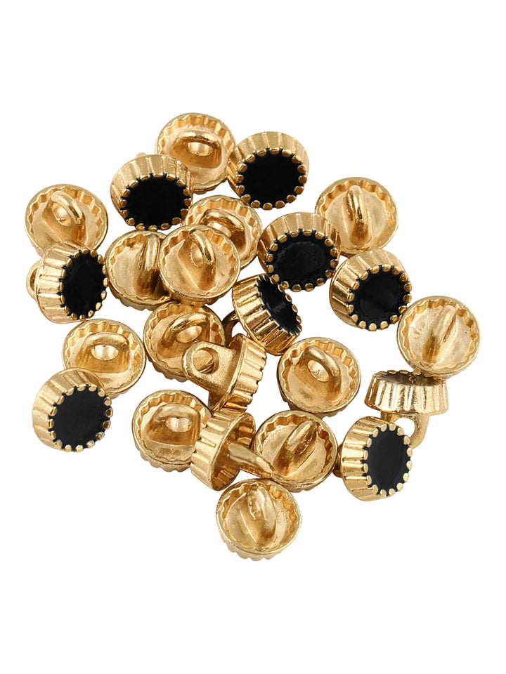 Accented Edges Gold with Black/White 8mm Shirt Button