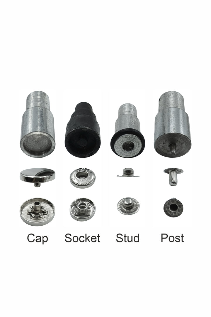 4-Part Snap Button Die Mold Set Easy Tool for Flat Surface Snap Button