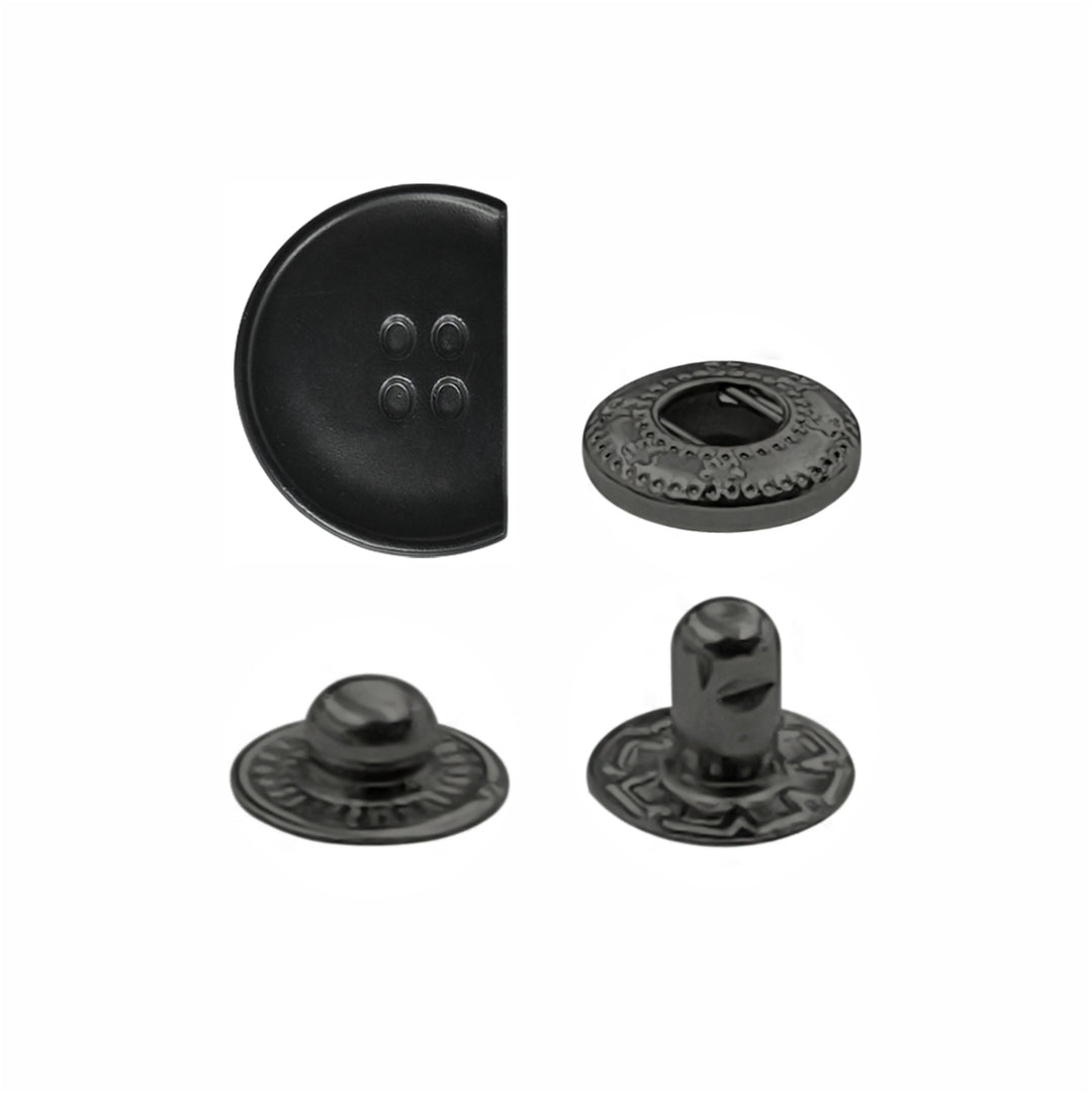 Elegant & Durable 4-Part Metal Snap Button Fasteners for Leather Jackets/Coats