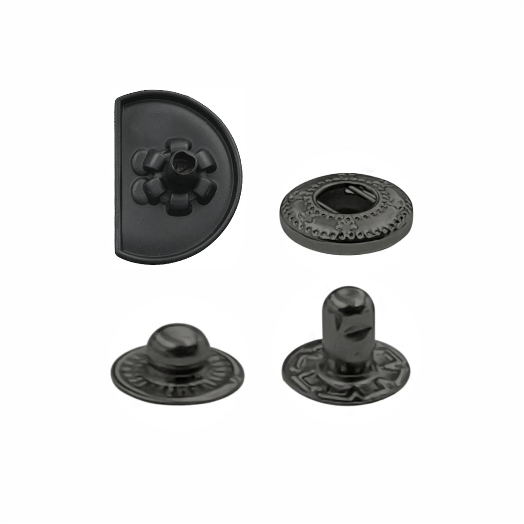 Elegant & Durable 4-Part Metal Snap Button Fasteners for Leather Jackets/Coats