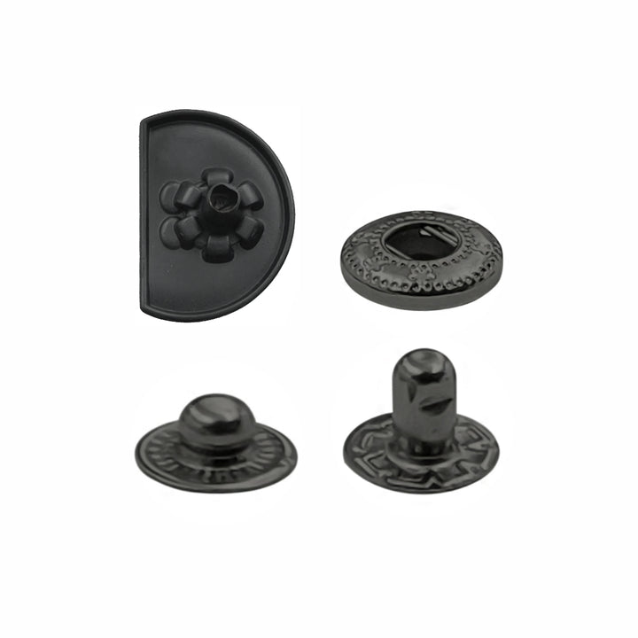 Elegant & Durable 4-Part Metal Snap Button Fasteners for Leather Jackets/Coats