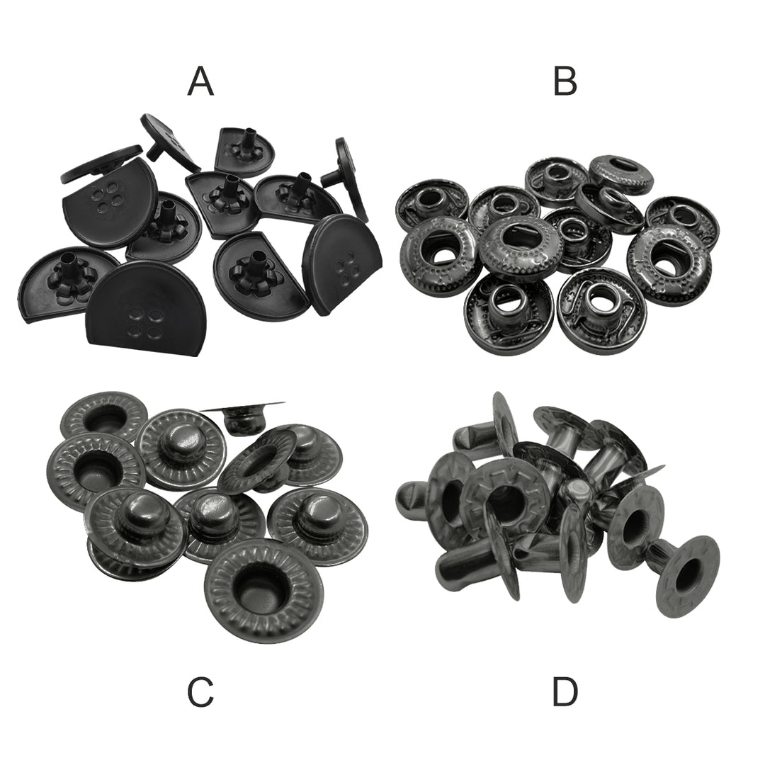Elegant & Durable 4-Part Metal Snap Button Fasteners for Leather Jackets/Coats