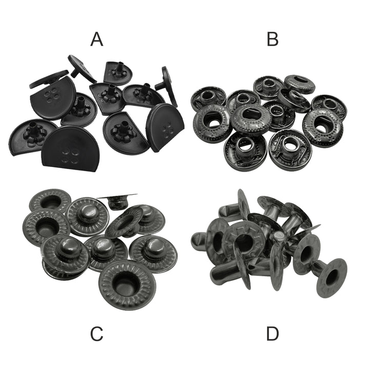 Elegant & Durable 4-Part Metal Snap Button Fasteners for Leather Jackets/Coats