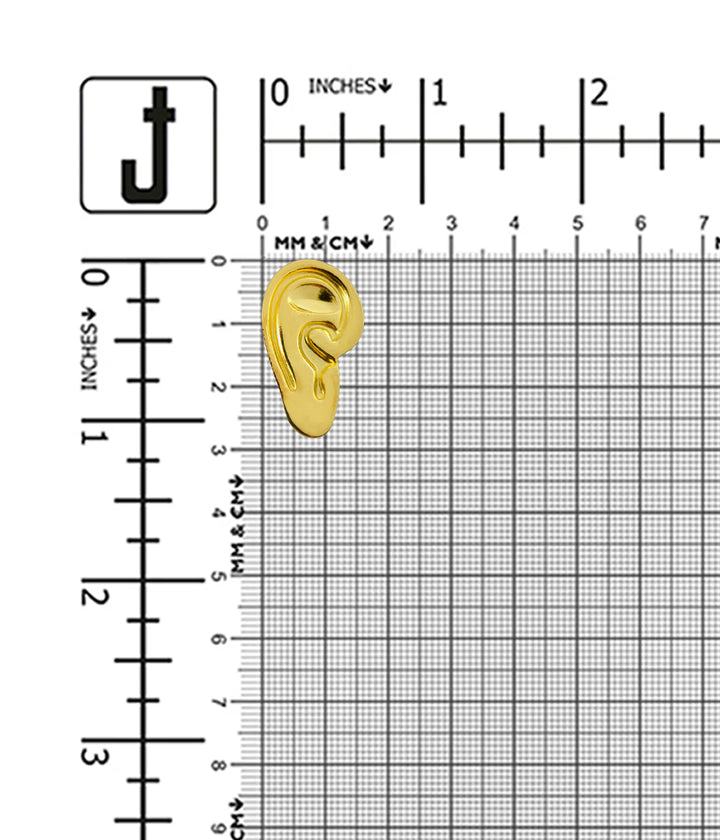 Shiny Dark Gold Ear-Shaped Premium Metal Buttons with Downhole Loop
