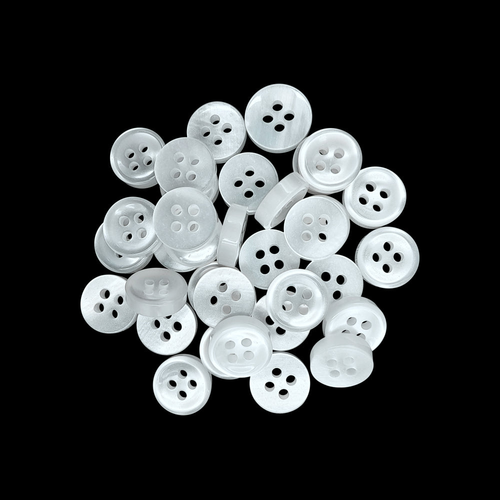 Glossy & Shiny 4-Hole Round Rim Shirt/Kurta Buttons