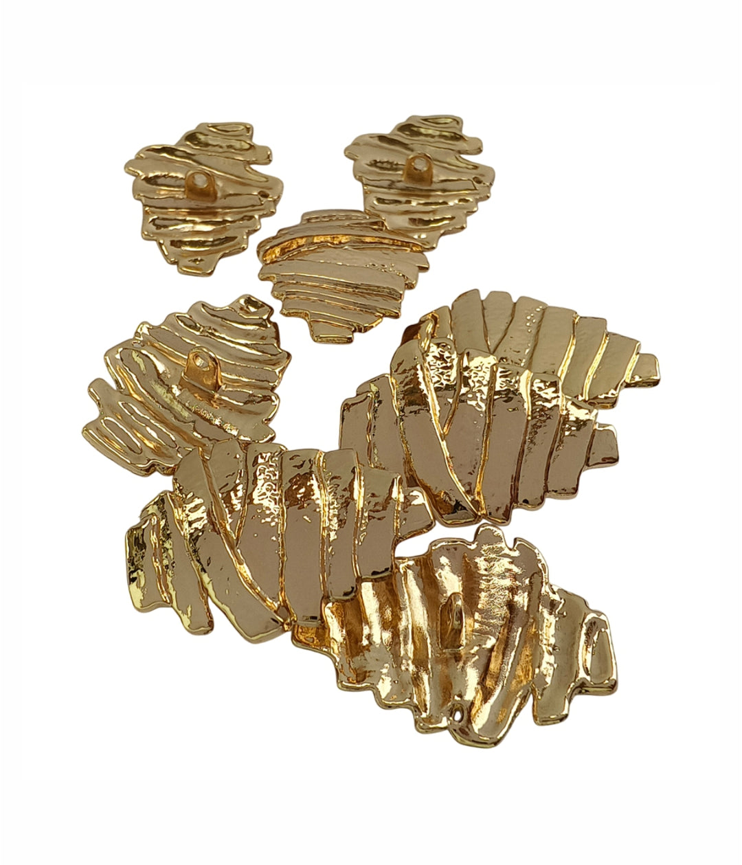 Stylish Layered Texture Shiny Metal Loop Buttons for Fashion Clothing