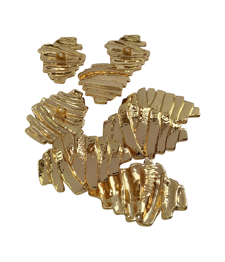 Stylish Layered Texture Shiny Metal Loop Buttons for Fashion Clothing