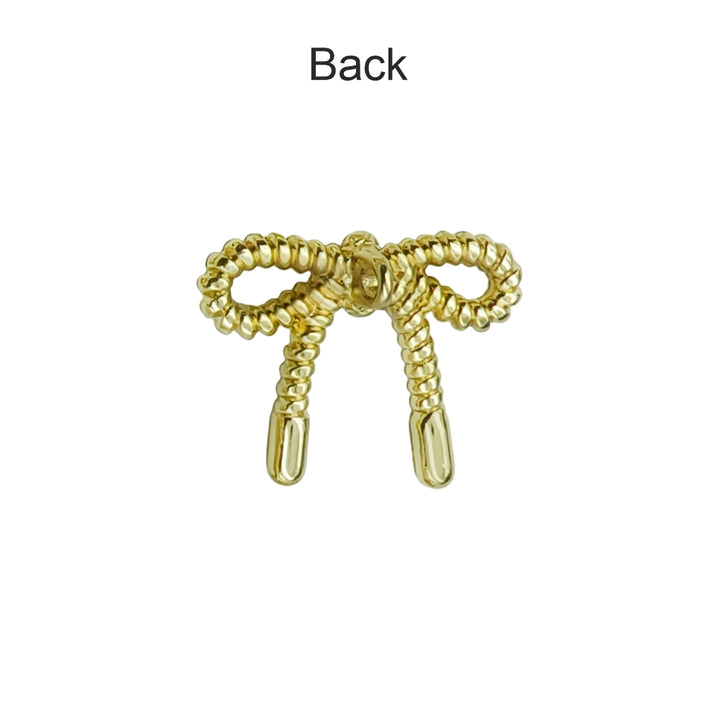 Designer Shiny Finish Bow-Style Metal Loop Buttons for Clothing