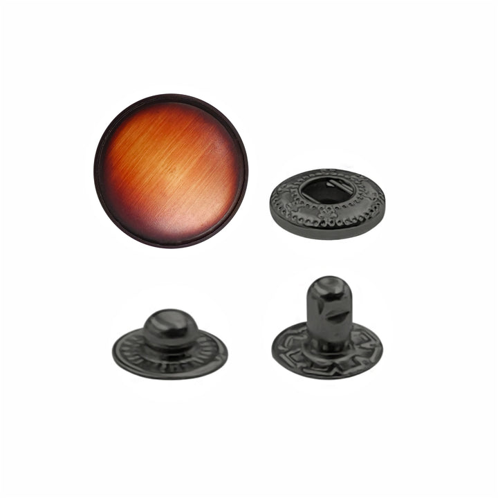 Classy 15mm (24L) Fancy Shaded 4-Part Snap Buttons for Clothing/Bags
